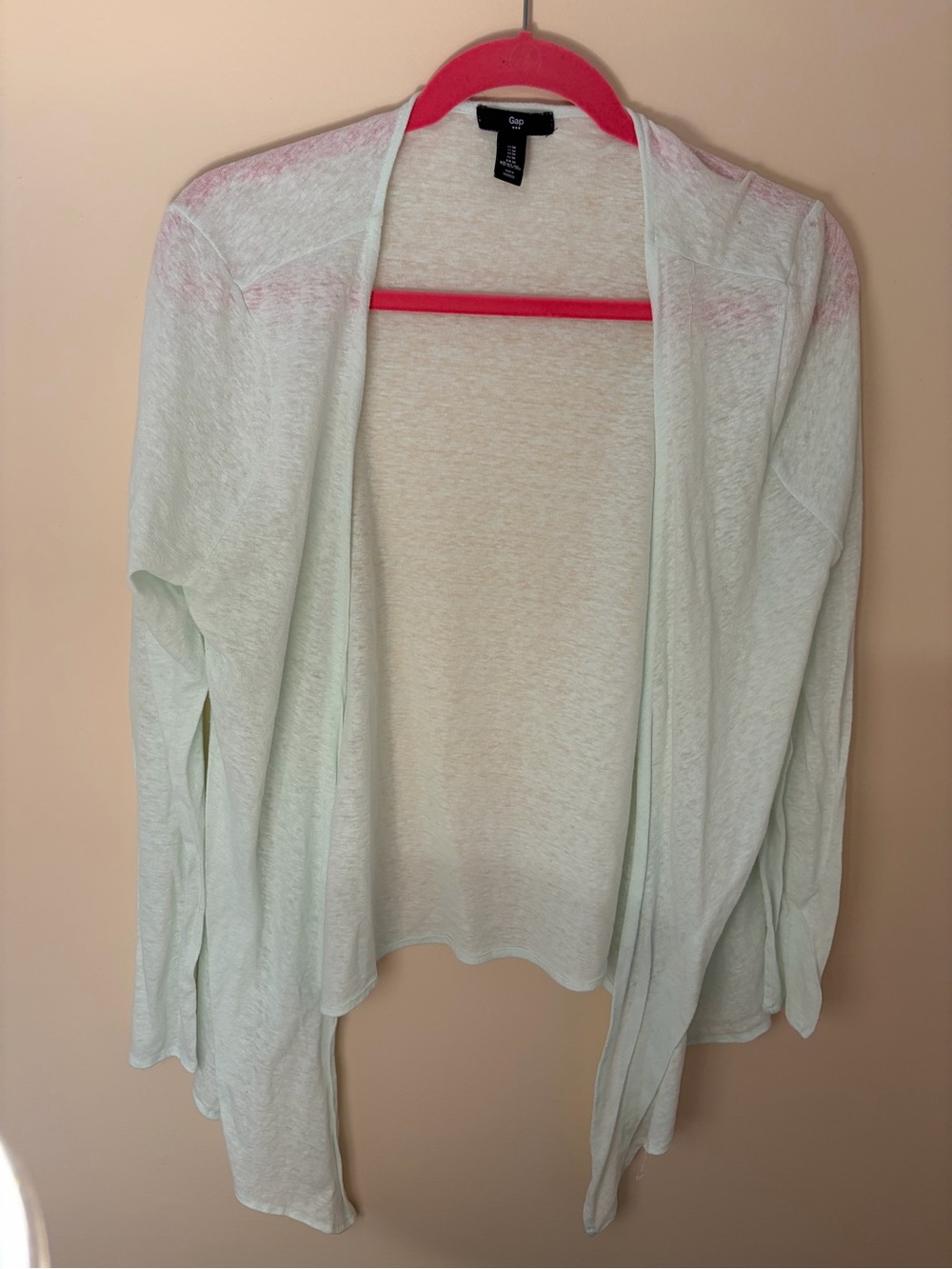 GAP Open-Front Lightweight Cardigan in Pale Mint